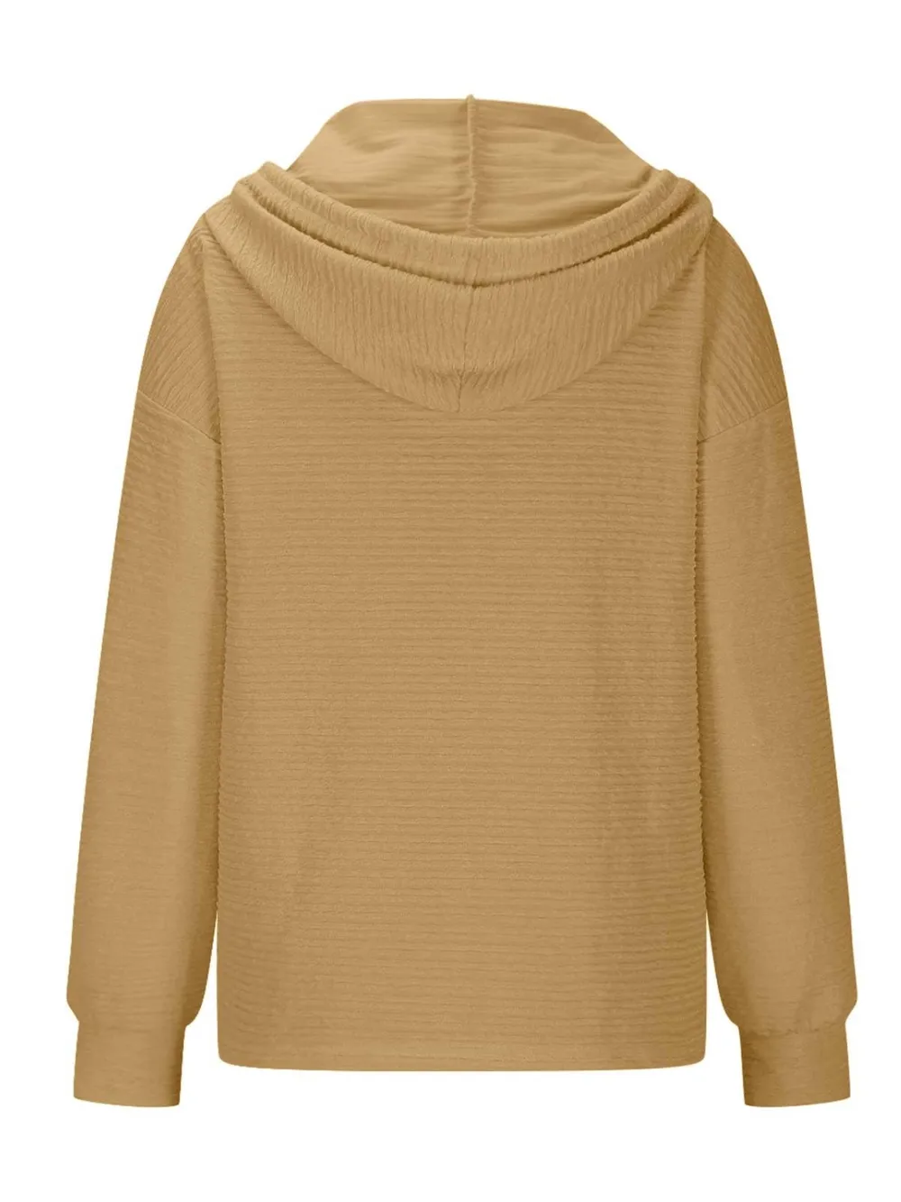 Drawstring Quarter Button Long Sleeve Hoodie, image 17