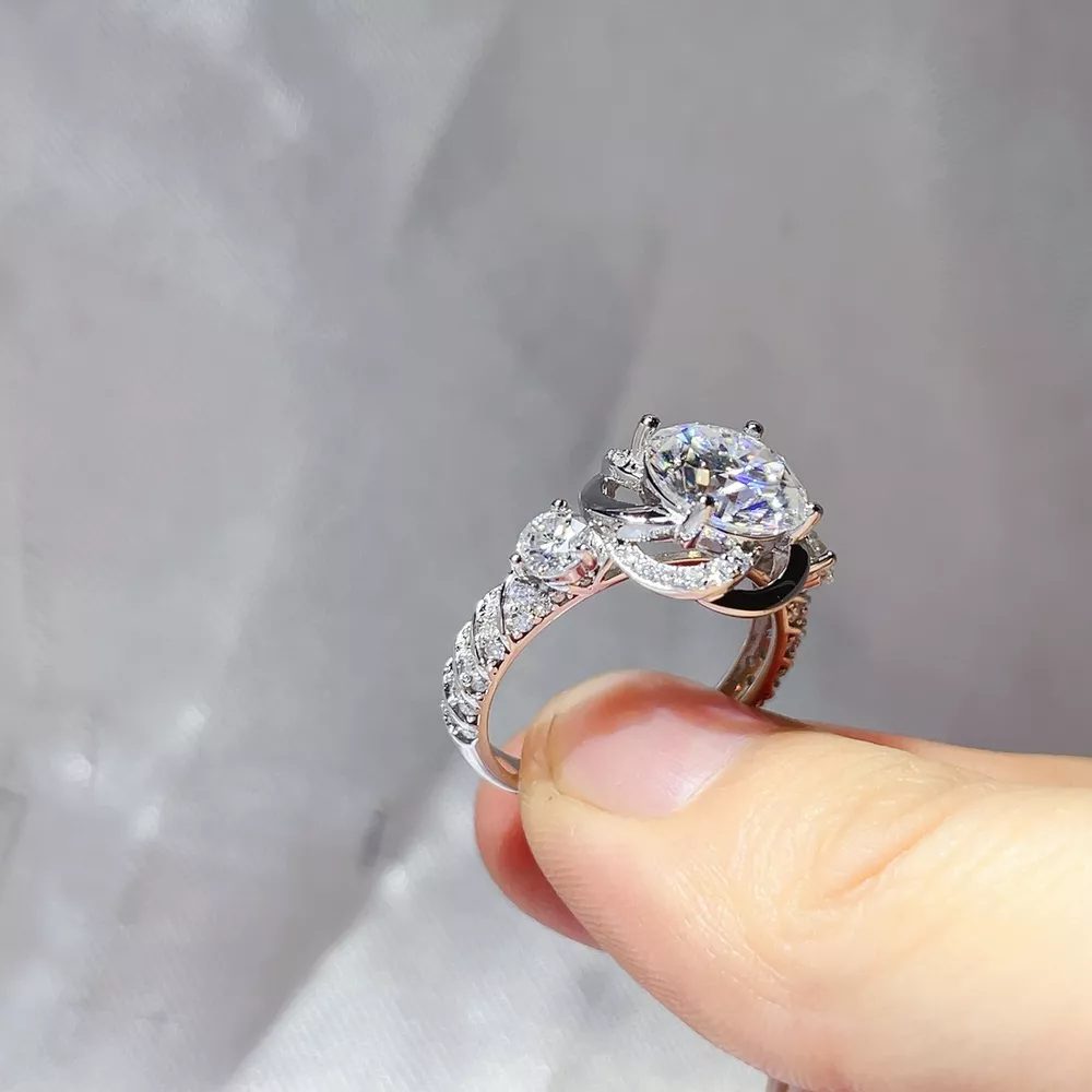 3 Carat 925 Sterling Silver Moissanite Ring, image 3