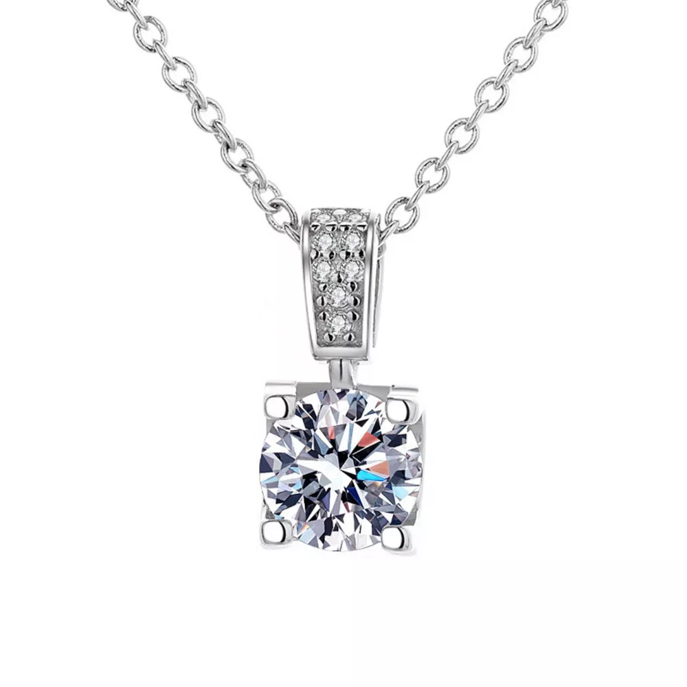 1 Carat Moissanite 925 Sterling Silver Necklace, image 5