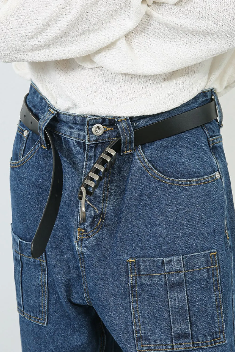 Men's Mid Rise Jeans with Cargo Pockets, image 7