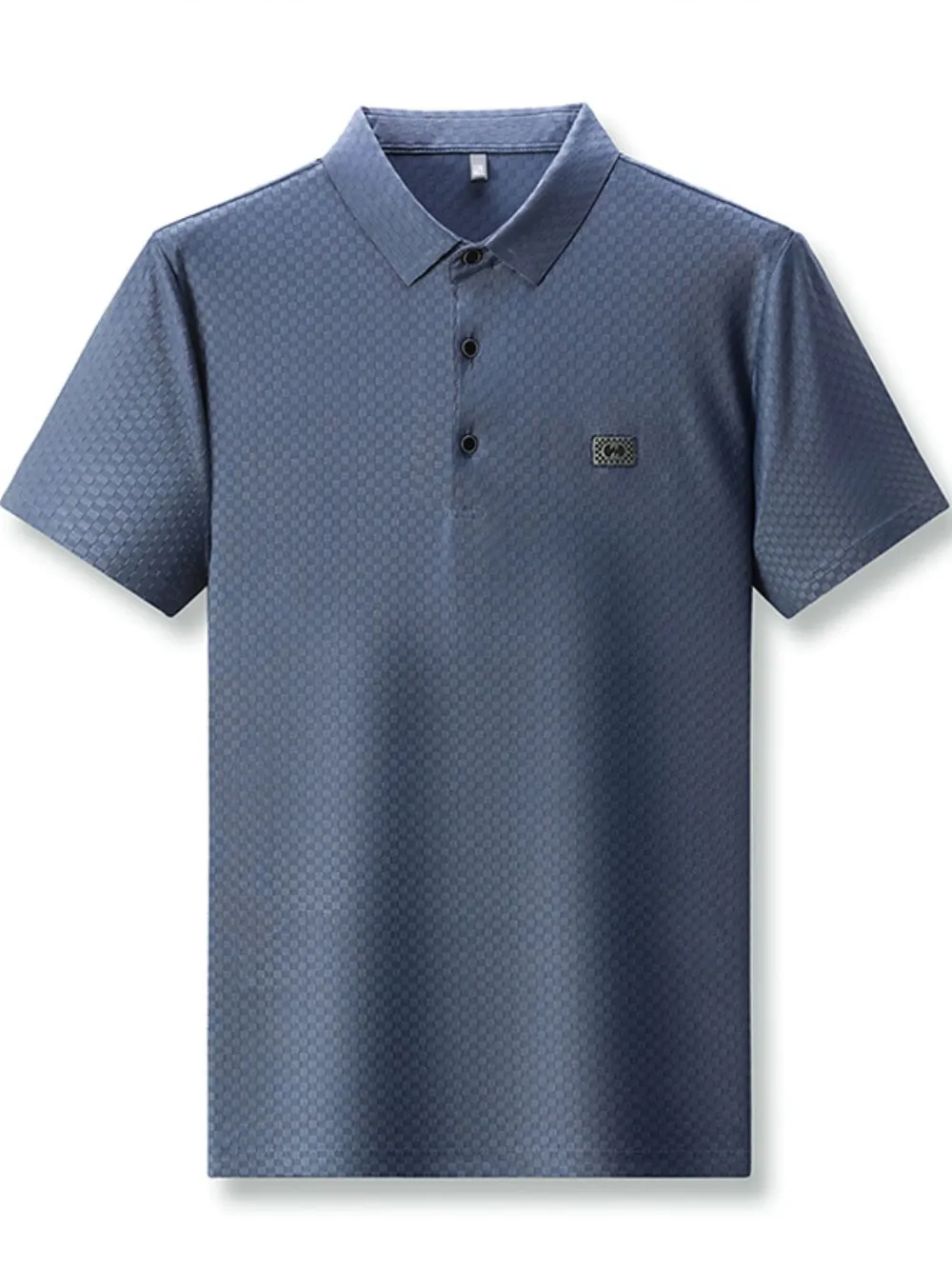 Men's Plus Size Diamond Pattern Short Sleeve Polo Shirt, image 12