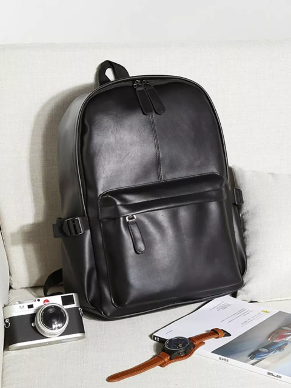Classic Leather Backpack Bag