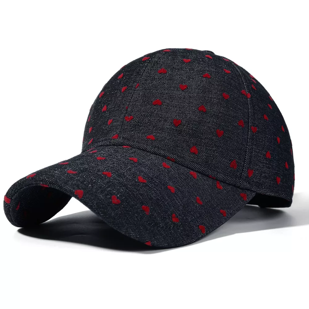 Heart-Patterned Casual Baseball Cap, image 3