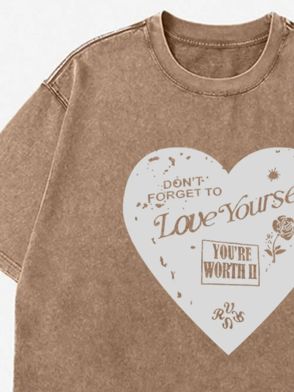 Heart Round Neck Short Sleeve T-Shirt, image 12