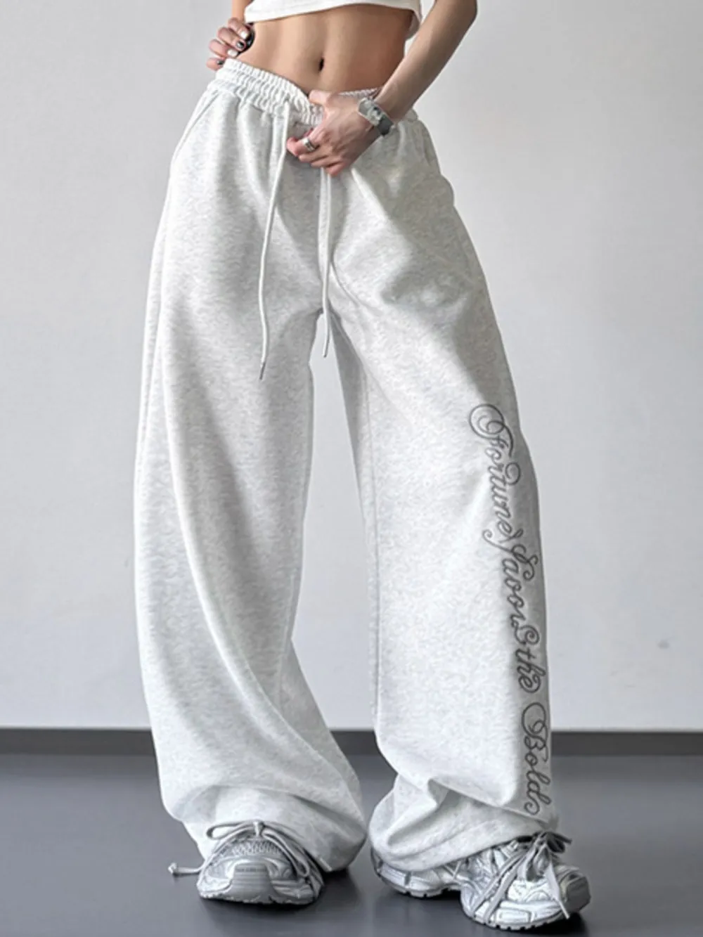 Loose Fit Drawstring Wide Leg Pants, image 6