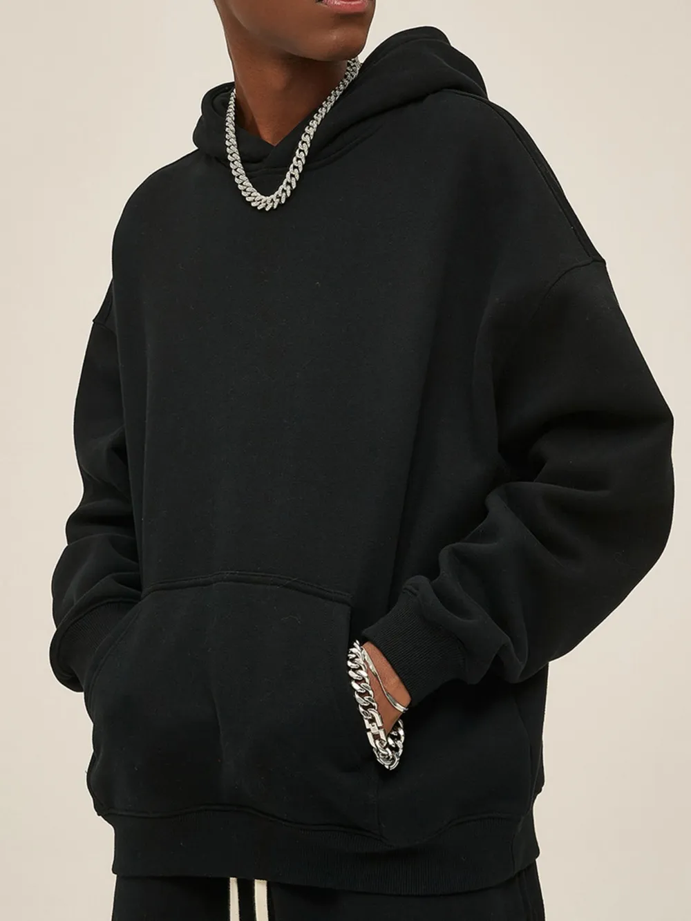 Men's Oversized Pocketed Long Sleeve Hoodie, image 11
