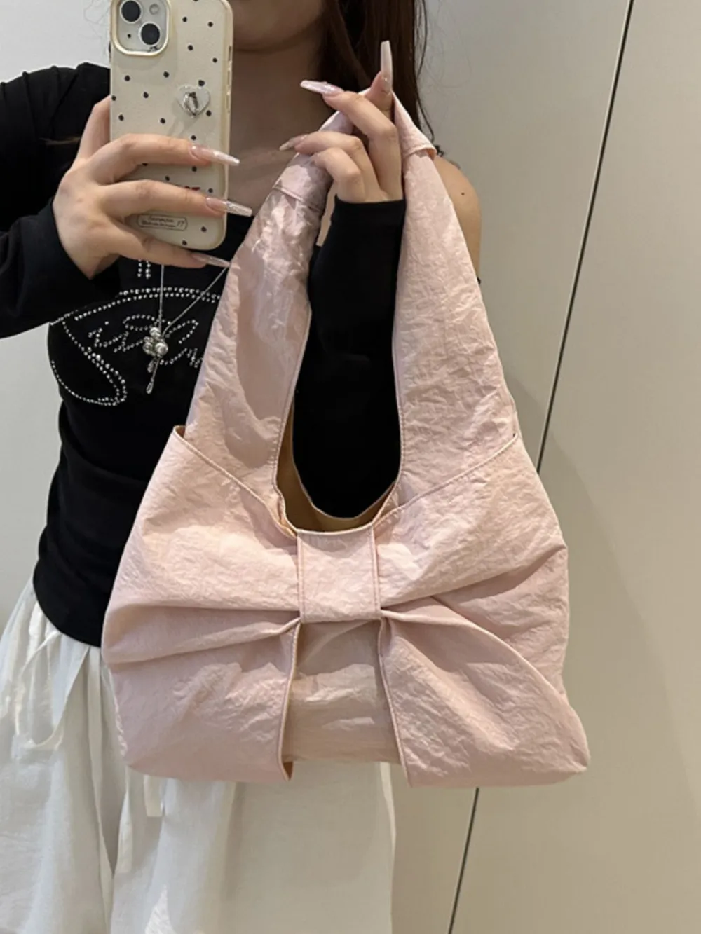 Ruched Bow Shoulder Bag, image 5