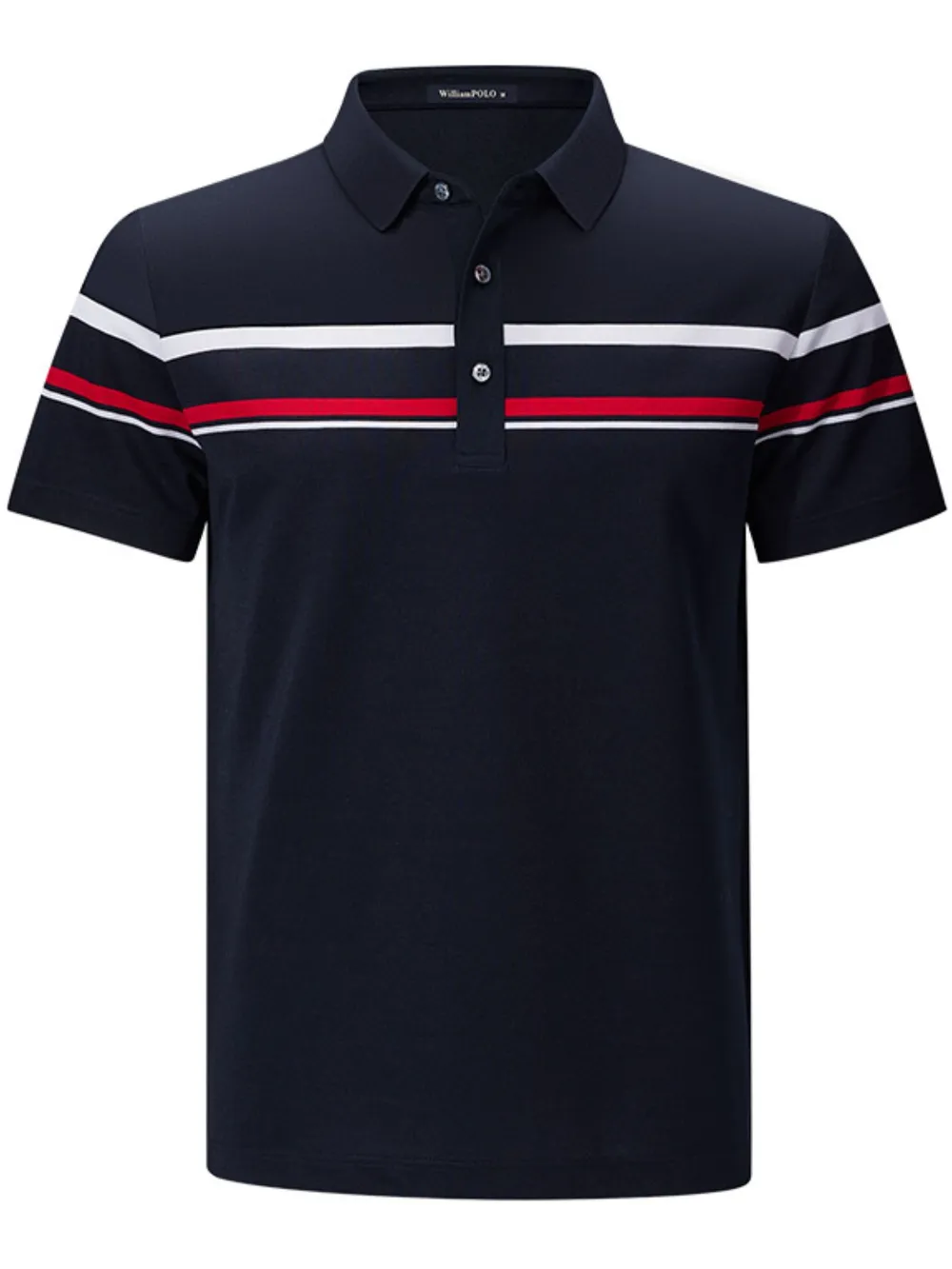 Men's Plus Size Classic Striped Short Sleeve Polo Shirt
