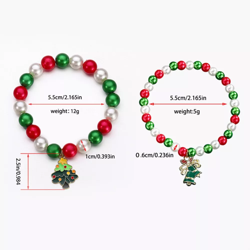 5 Piece Christmas Synthetic Pearl Bracelet, image 8