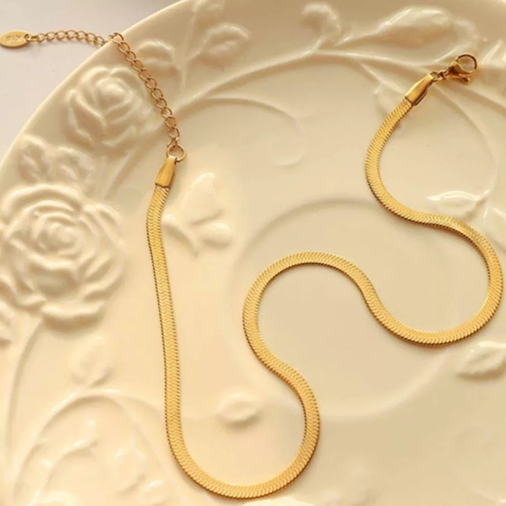 18K Gold-Plated Titanium Steel Necklace, image 5