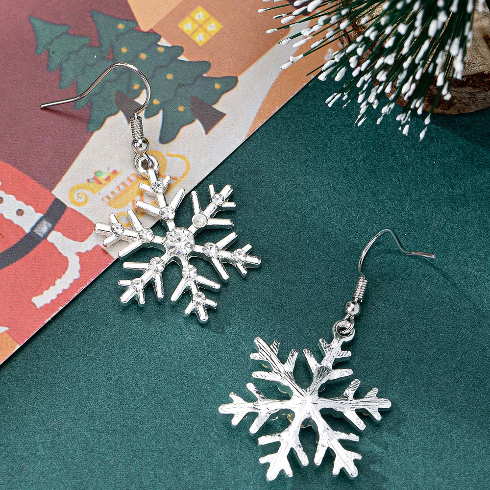 Christmas Snowflake Dangle Earrings, image 2