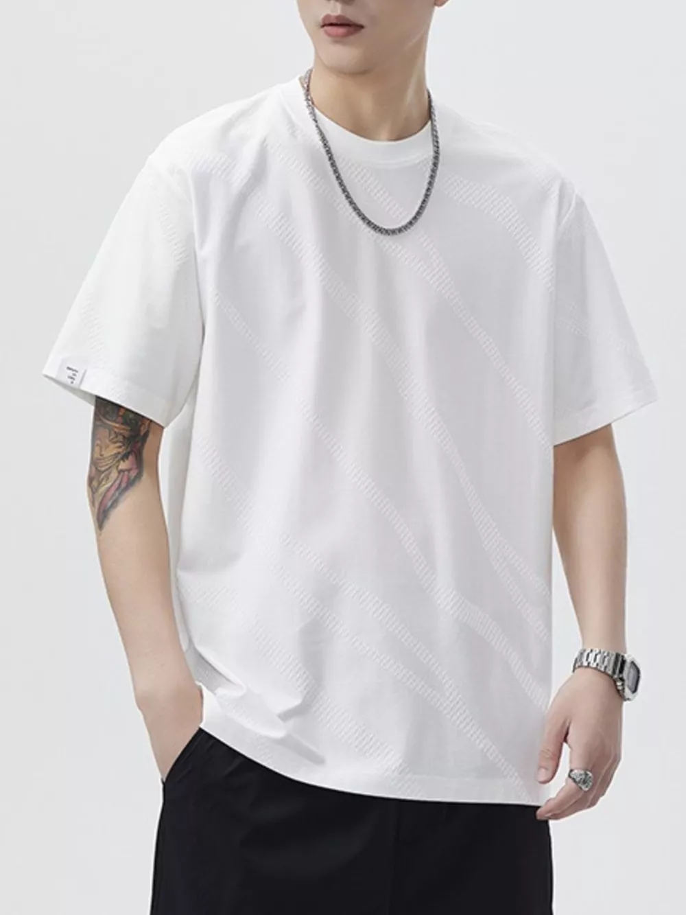 Men's Plus Size Round Neck Short Sleeve T-Shirt, image 4
