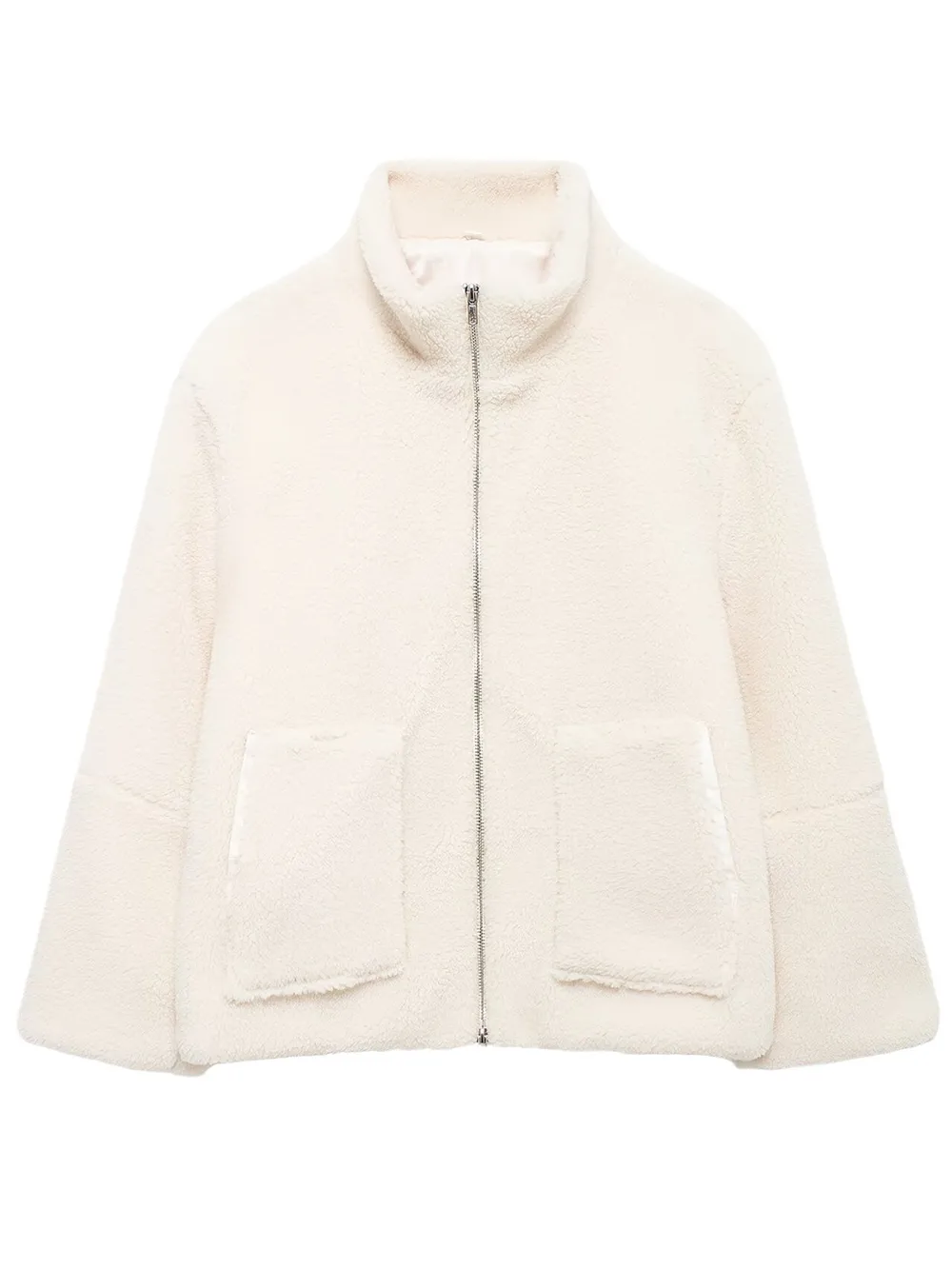 Turtleneck Zip Up Long Sleeve Plush Jacket, image 23