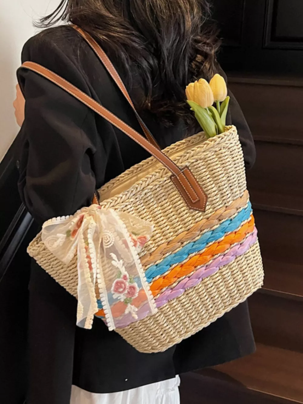 Straw Woven Shoulder Bag, image 8