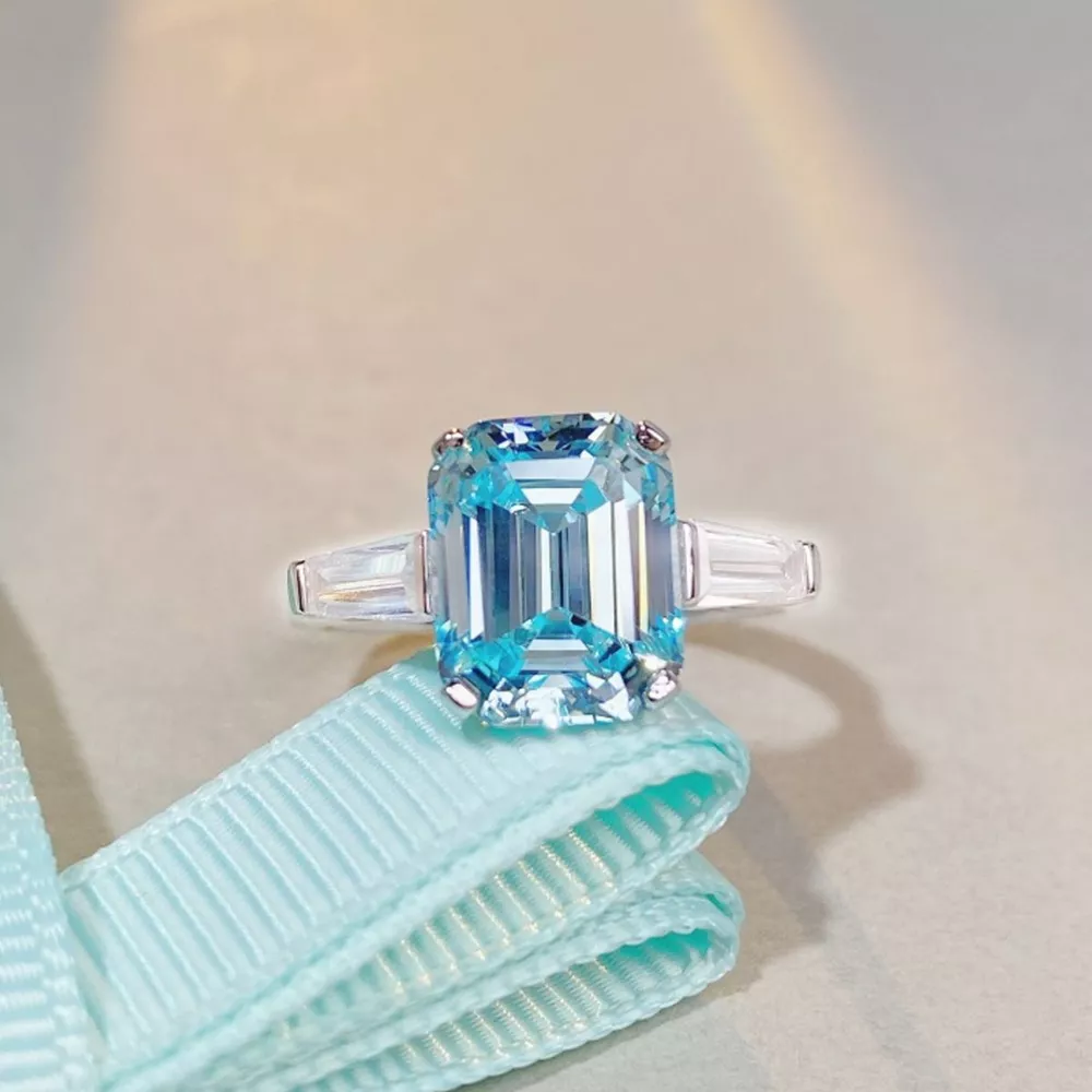 925 Sterling Silver Zircon Geometric Ring, image 4