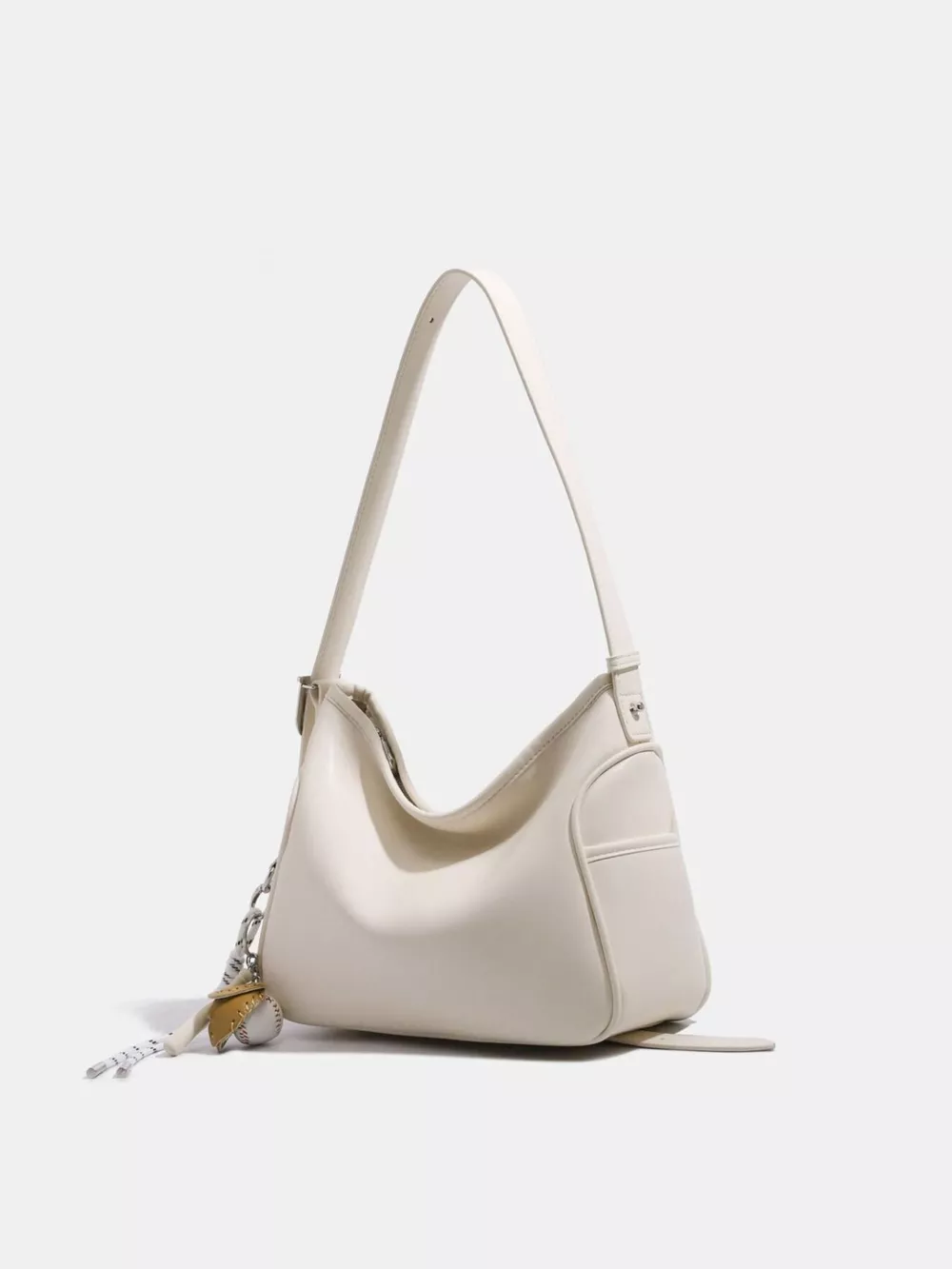 Leather Slouchy Shoulder Bag, image 5