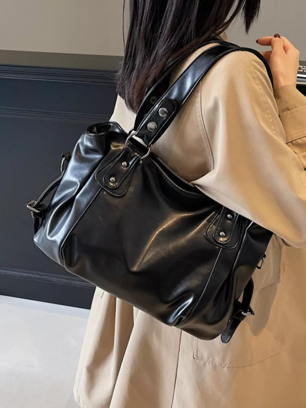 Vintage Style Leather Handbag, image 5