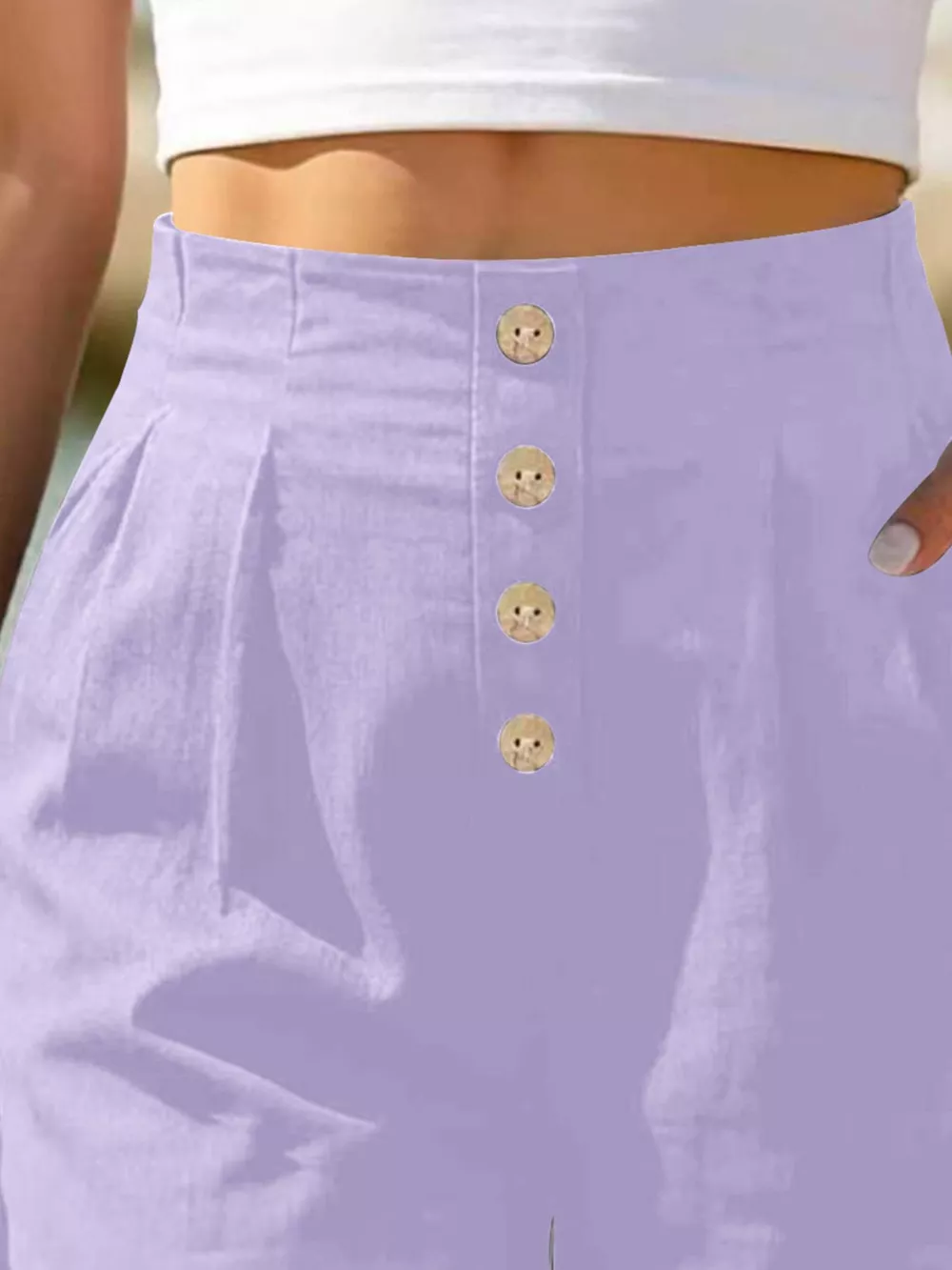 Button Fly High Waist Shorts, image 23