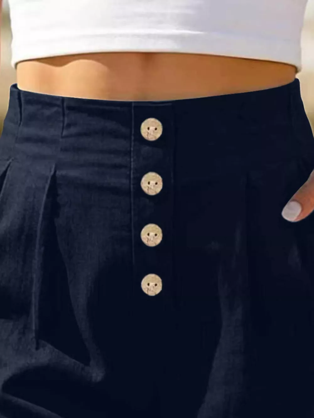 Button Fly High Waist Shorts, image 29