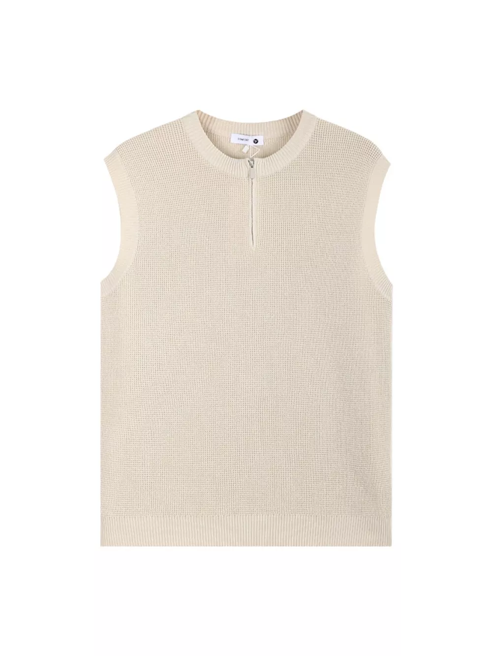 Men's Plus Size Knitted Zip-Up Tank, image 3