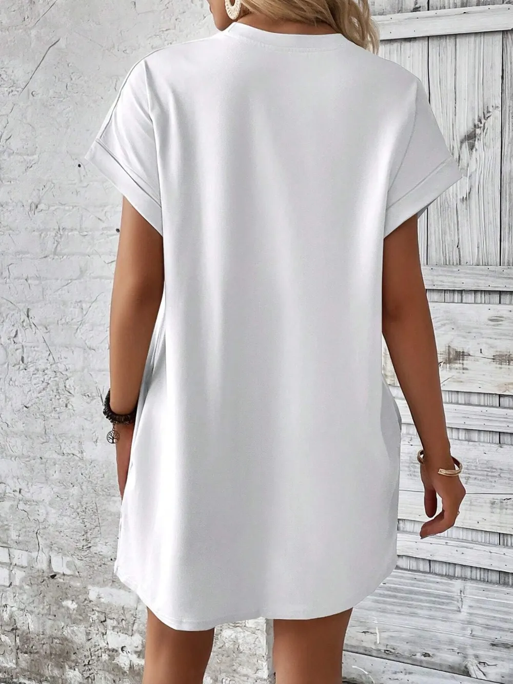 Round Neck Short Sleeve Mini Dress, image 14