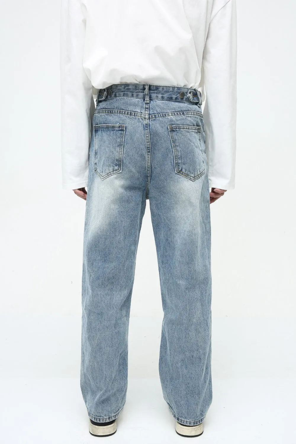 Men's Washed Straight-Leg Jeans, image 3