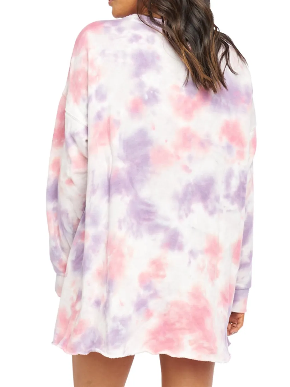 Pocketed Tie-Dye Round Neck Long Sleeve Dress, image 2