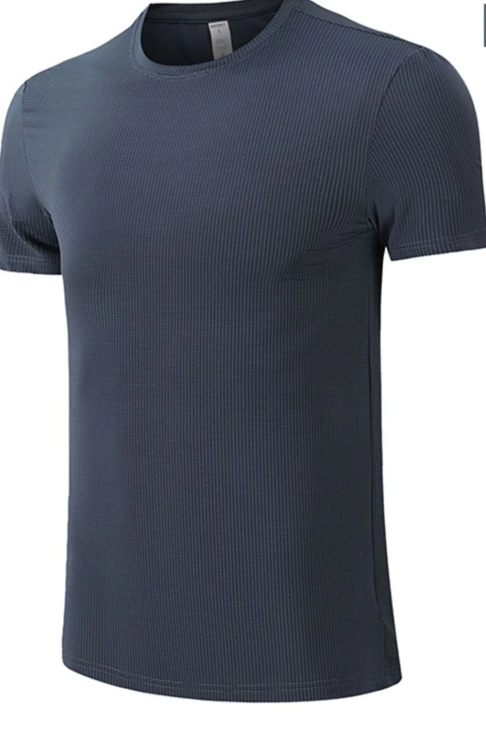 Men's Round Neck Ribbed Active T-Shirt, image 4