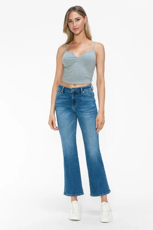 Full Size Cat's Whiskers Mid Rise Ankle Jeans