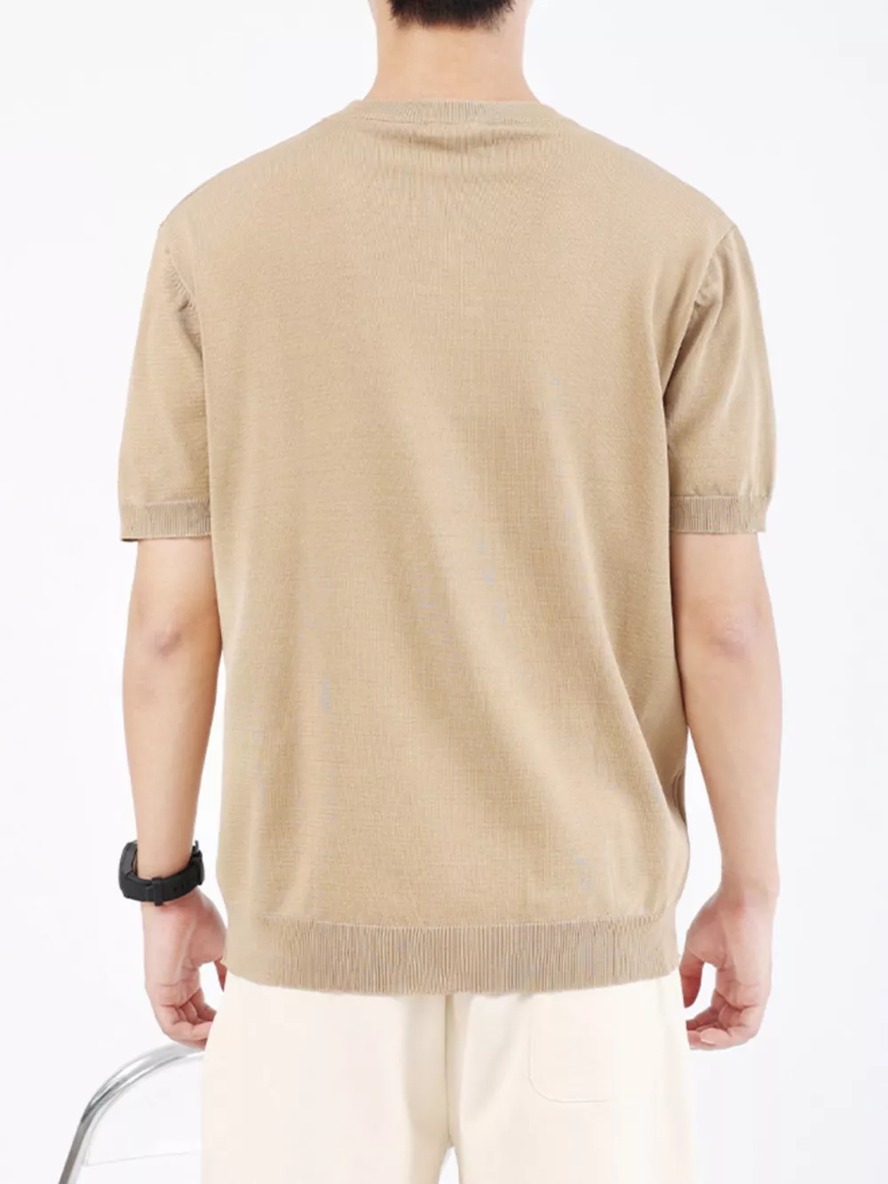 Men's Plus Size Ribbed Knit Slim Fit T-Shirt, image 7