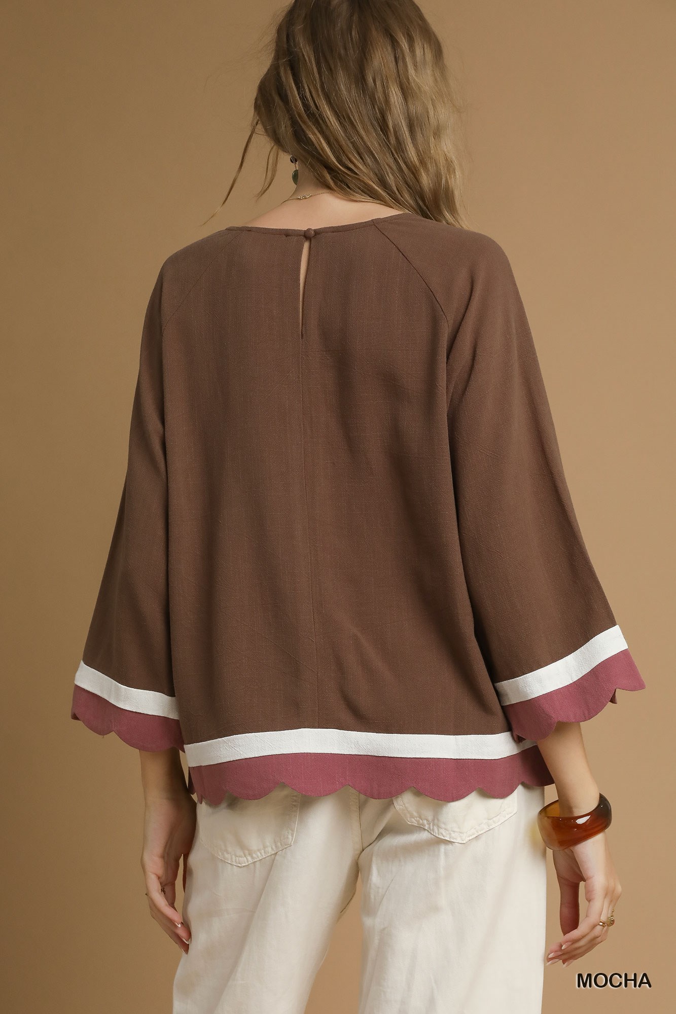 Scalloped Hem Color Block Top, image 3