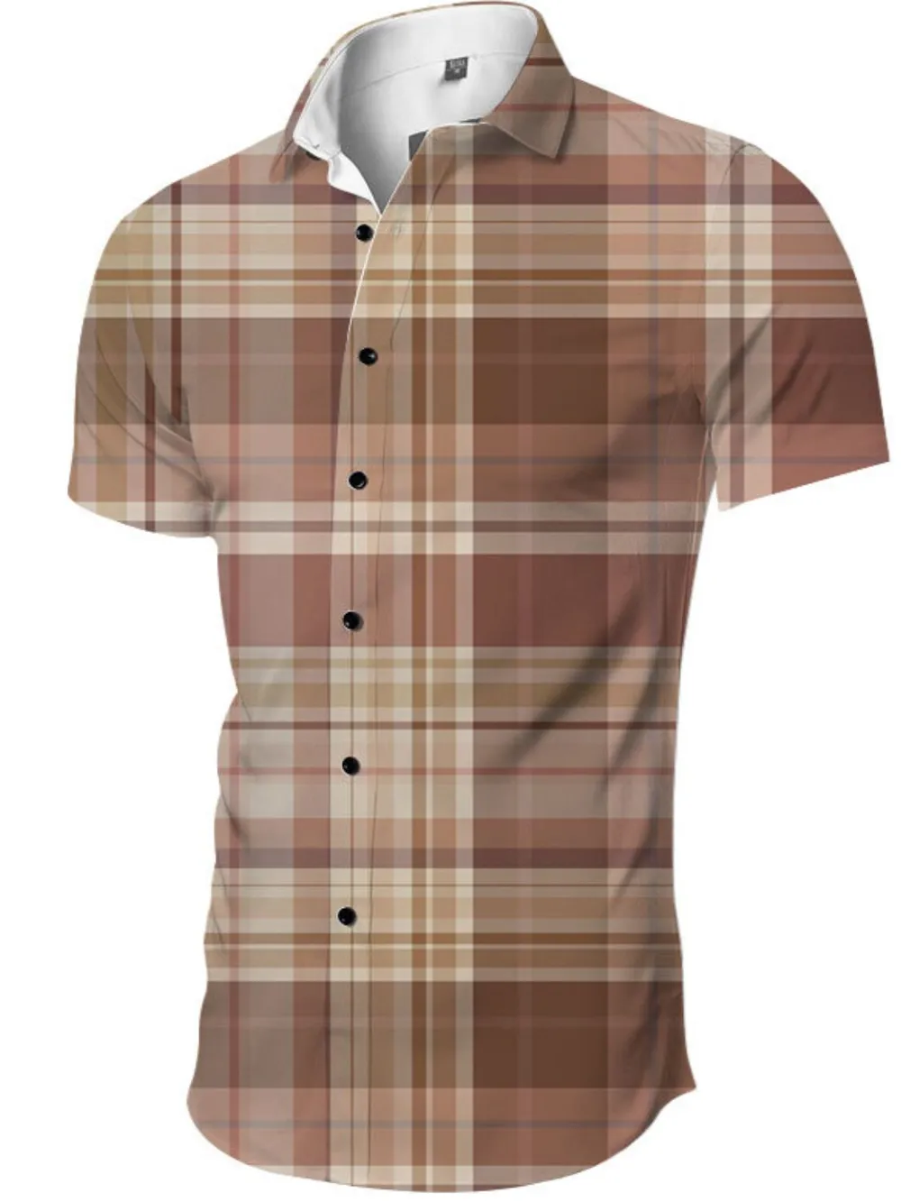 Men's Full Size Printed Collared Neck Shirt Plus Size, image 2