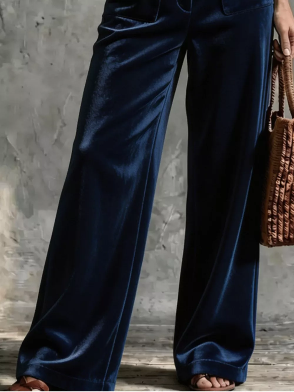 Full Size Velvet Wide-Leg Pants Plus Size, image 12