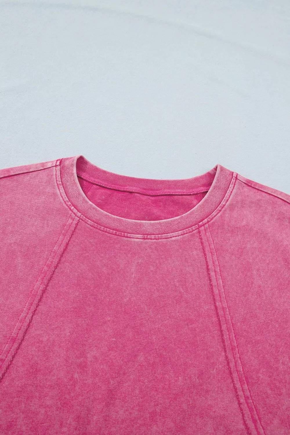 Mineral Wash Raw Seam Detail Lace Trim Cap Sleeve Top, image 9