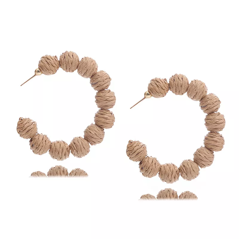Raffia Grass C-Hoop Earrings, image 5