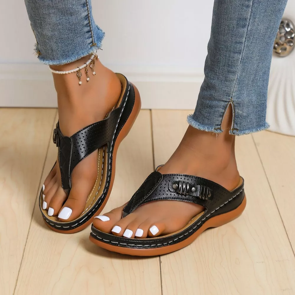 Toe Post Wedge Sandals, image 7