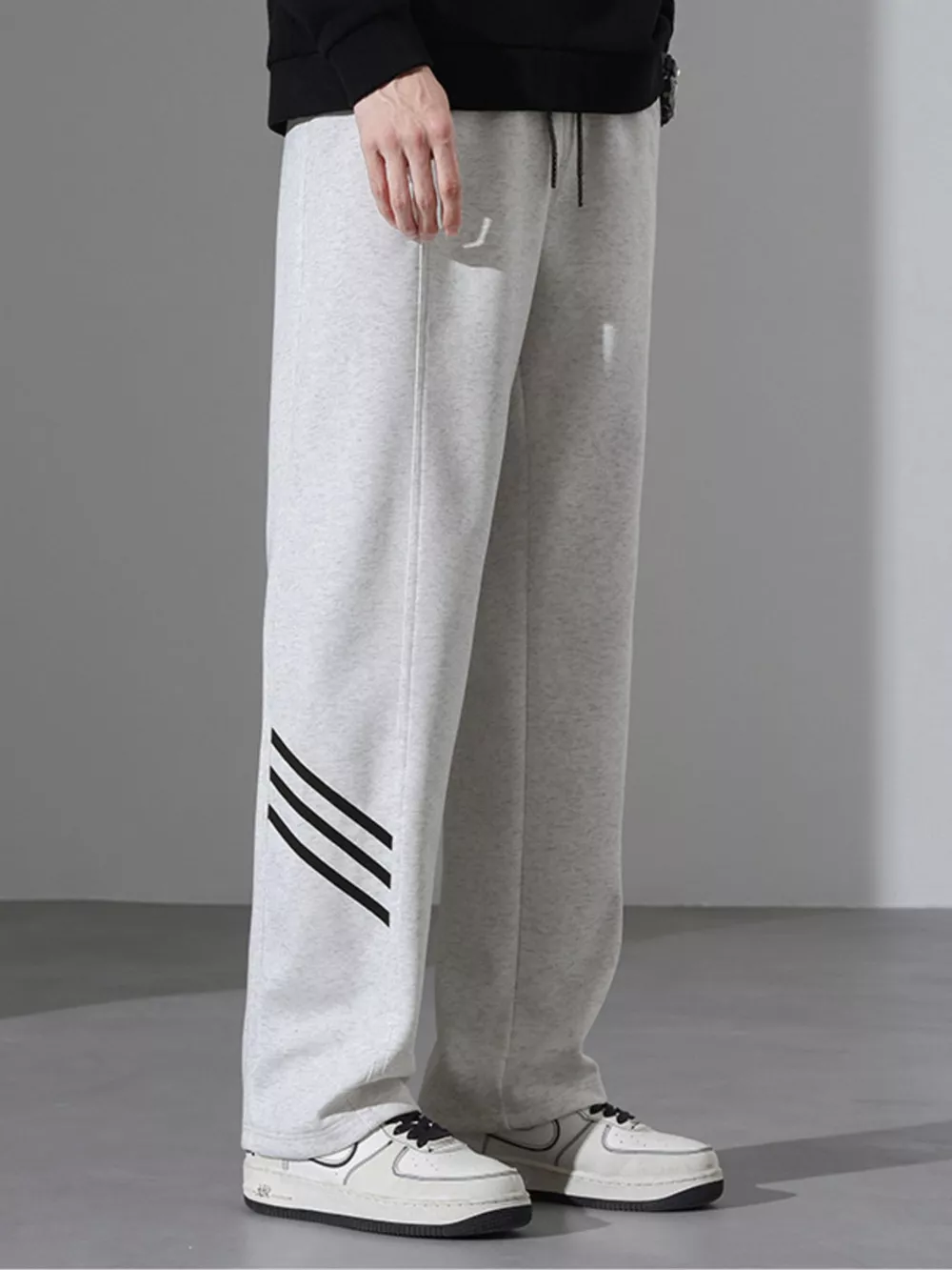 Men's Full Size Casual Loose Fit Sweatpants with Stripes Plus Size, image 2