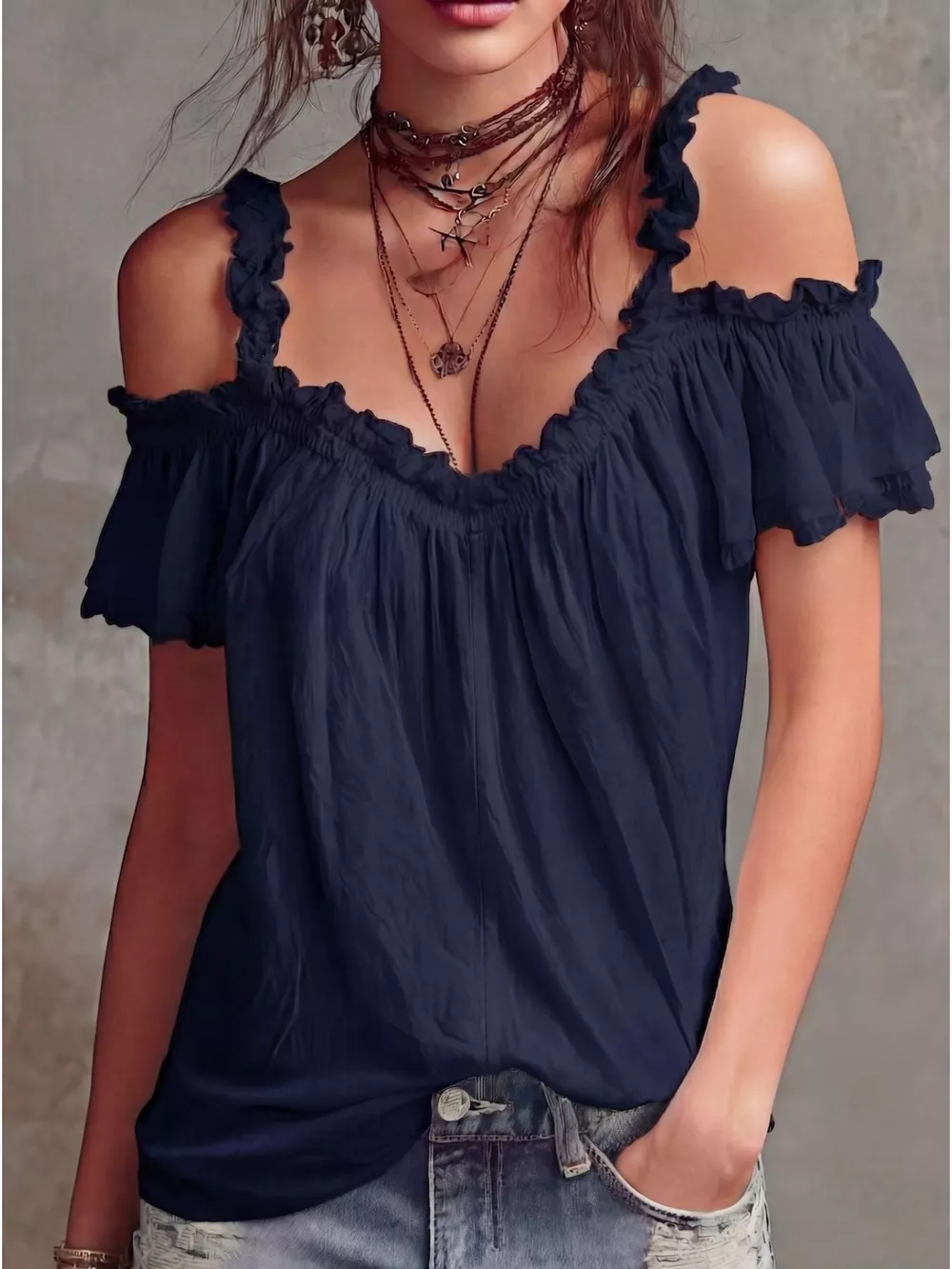 Frill Cold Shoulder Blouse, image 4