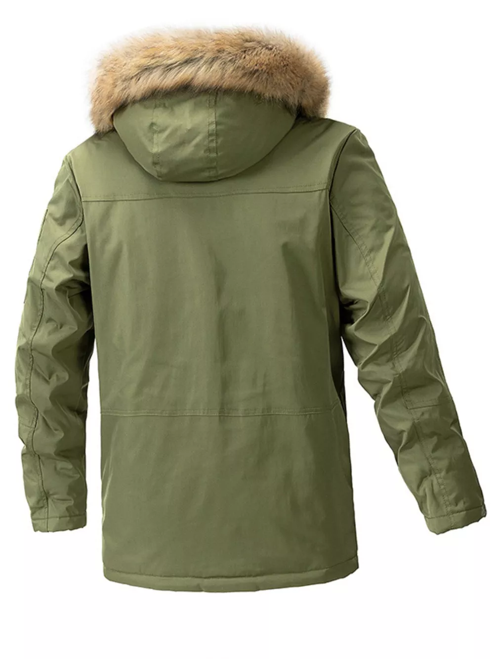 Men's Plus Size Fur Hooded Winter Parka Coat, image 4