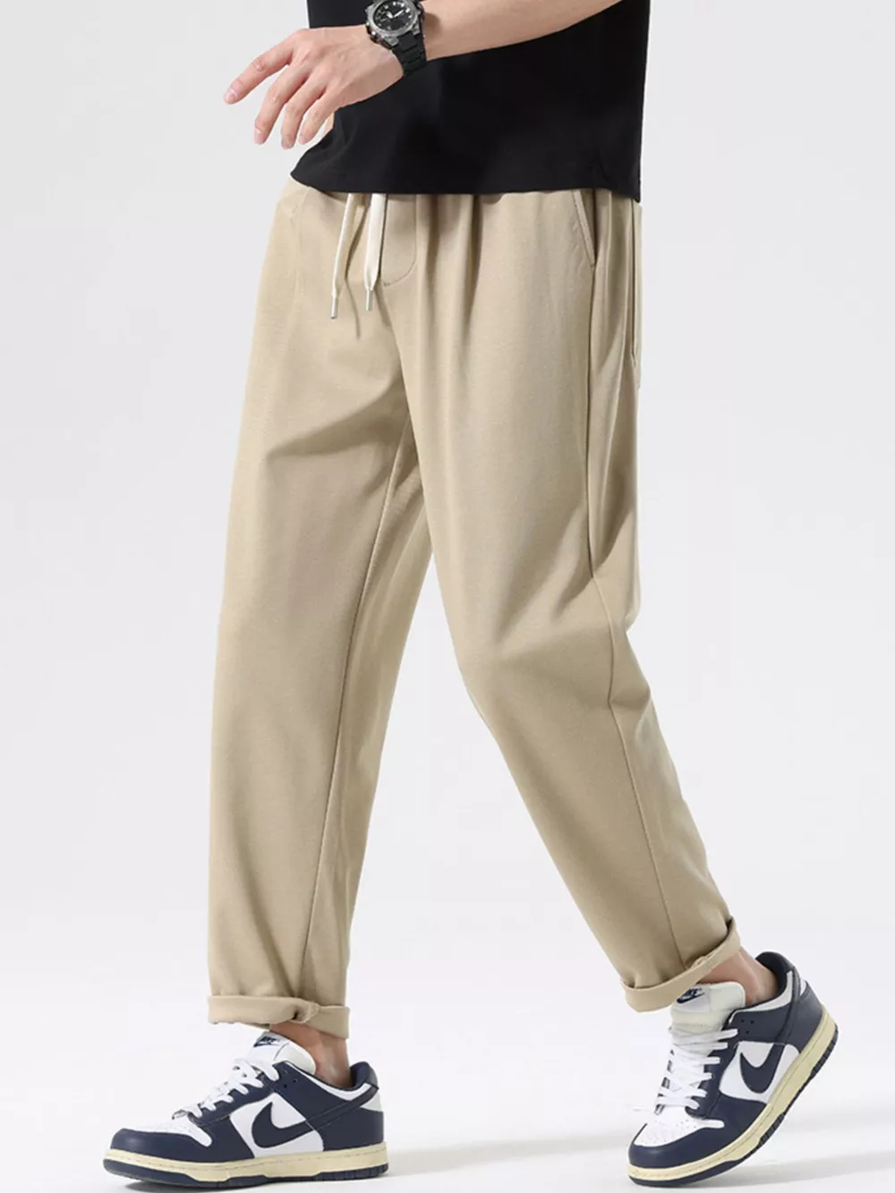Men's Plus Size Casual Drawstring Pants, image 6