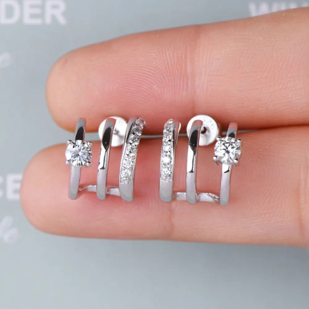 Moissanite 925 Sterling Silver Earrings, image 6