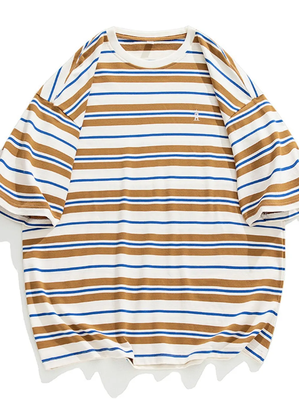 Men's Plus Size Basic style Round Neck Striped T-Shirt, image 14