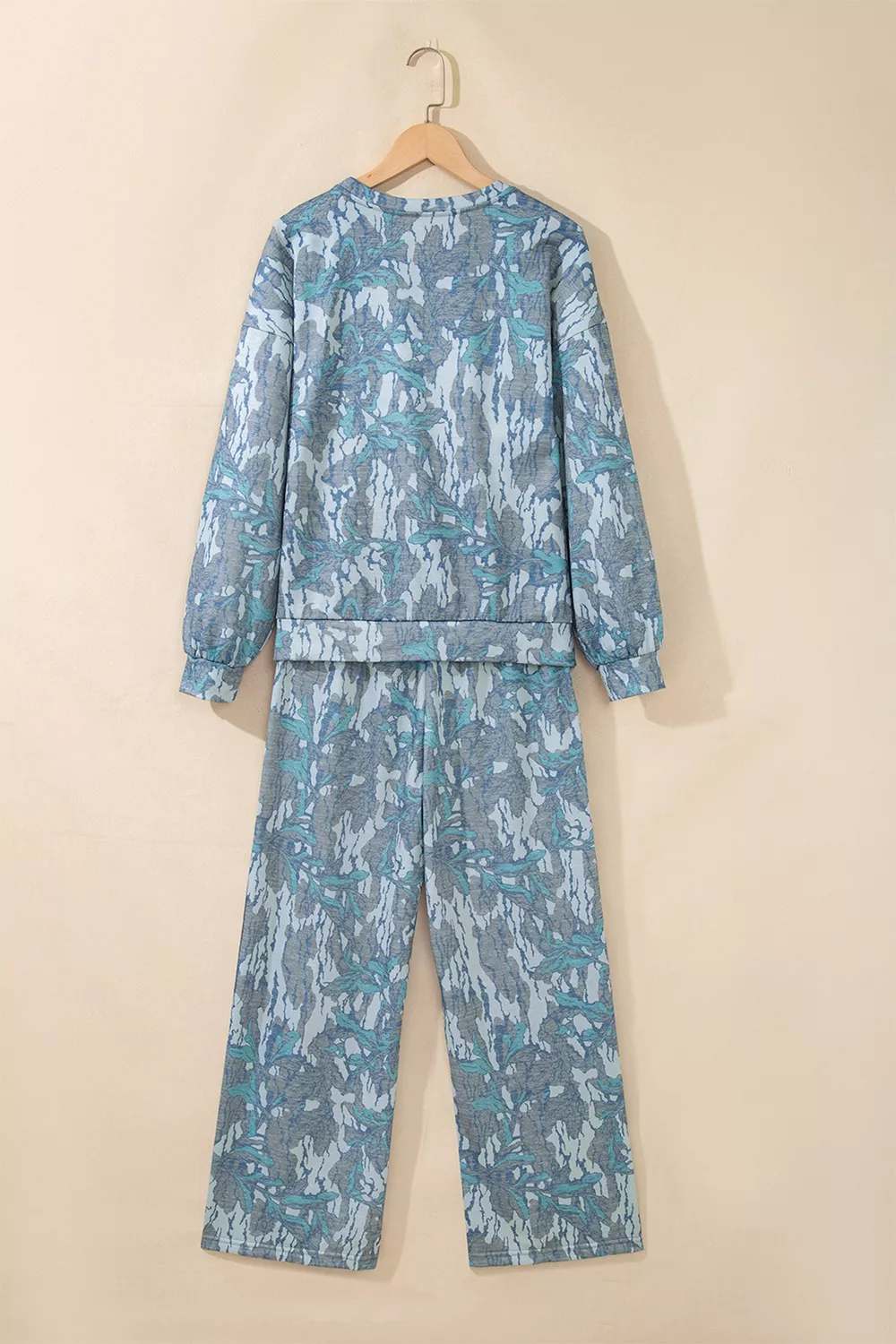 Multicolour Abstract Botanical Print Top and Drawstring Pants Set, image 7