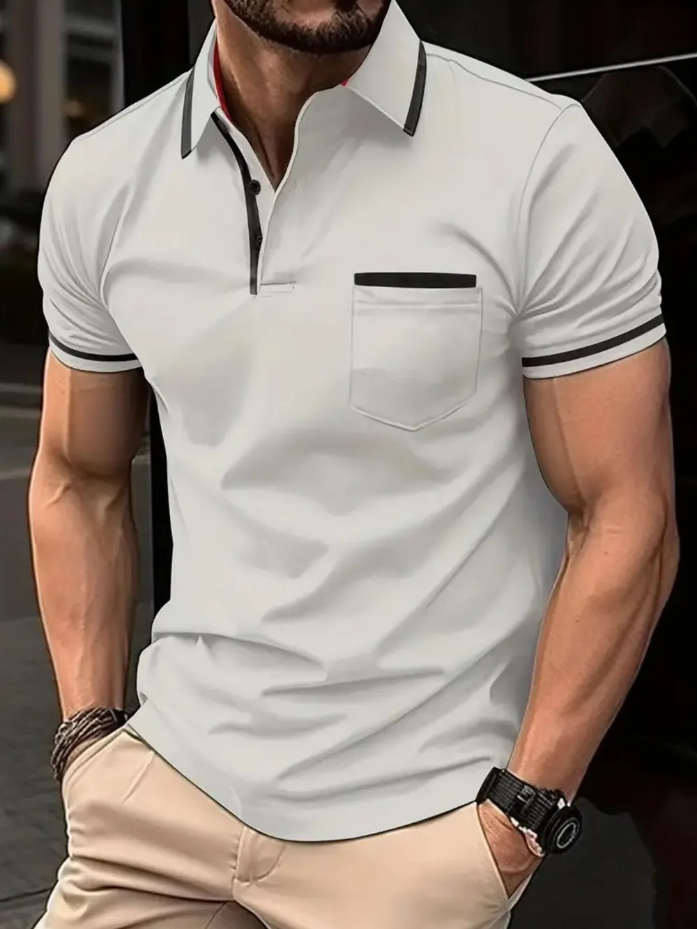 Men's Full Size Collared Neck Short Sleeve Polo Plus Size, image 5