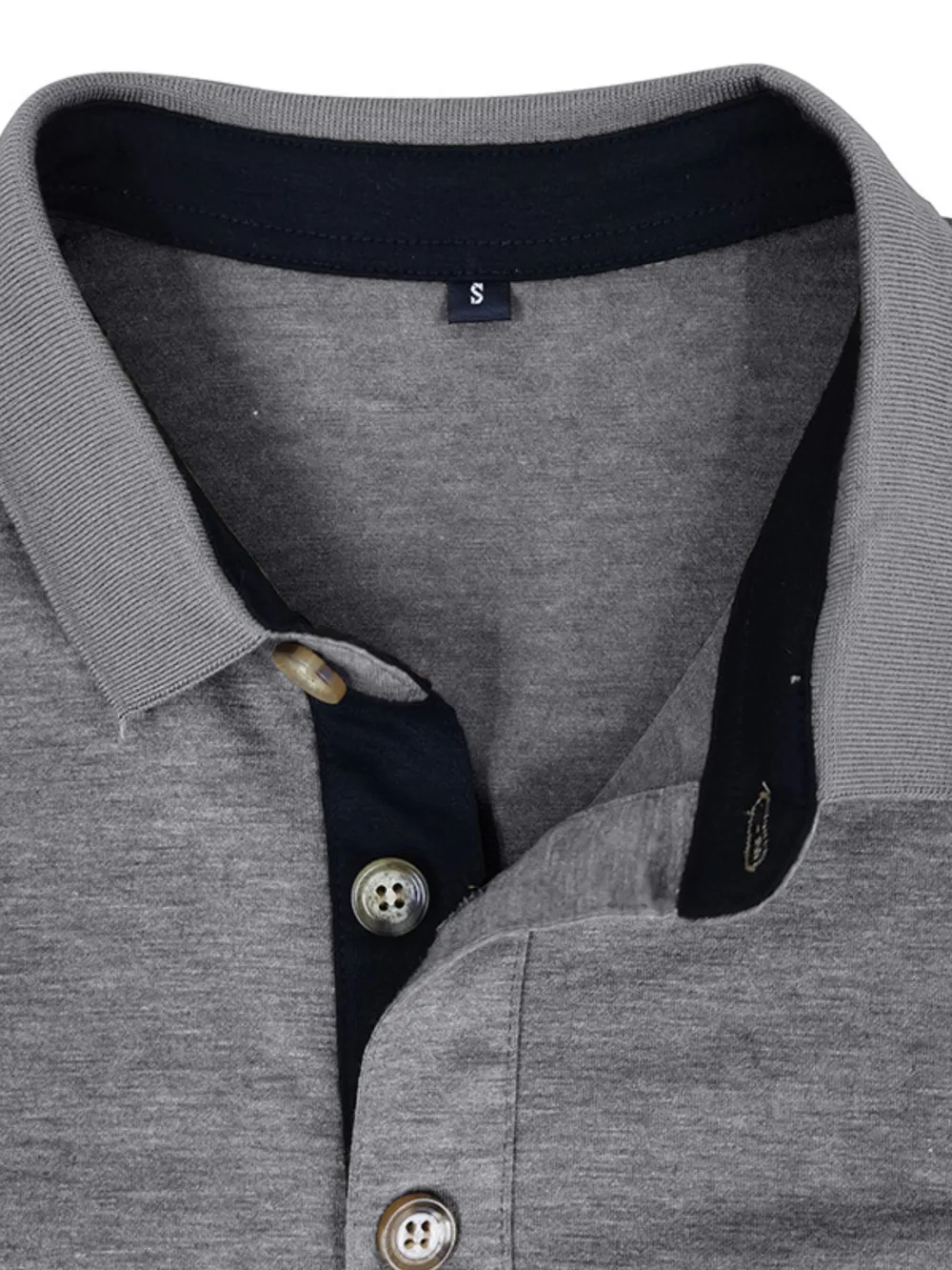 Men's Full Size Long Sleeve Pocket Polo Shirt Plus Size, image 4