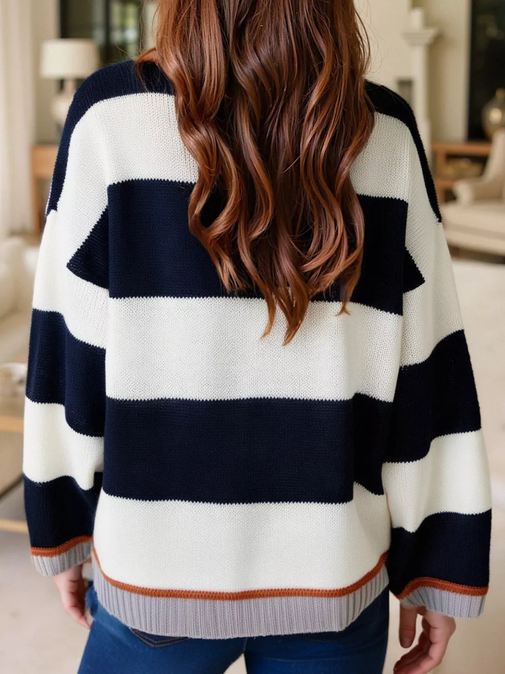 Color Block Round Neck Sweater, image 7
