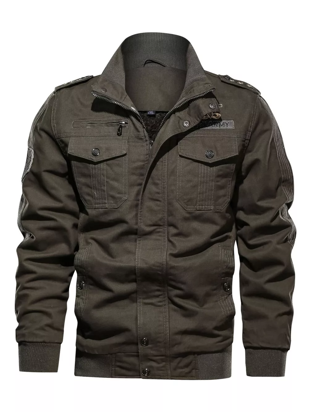 Men's Plus Size Zip Up Lightweight Bomber Jacket, image 4
