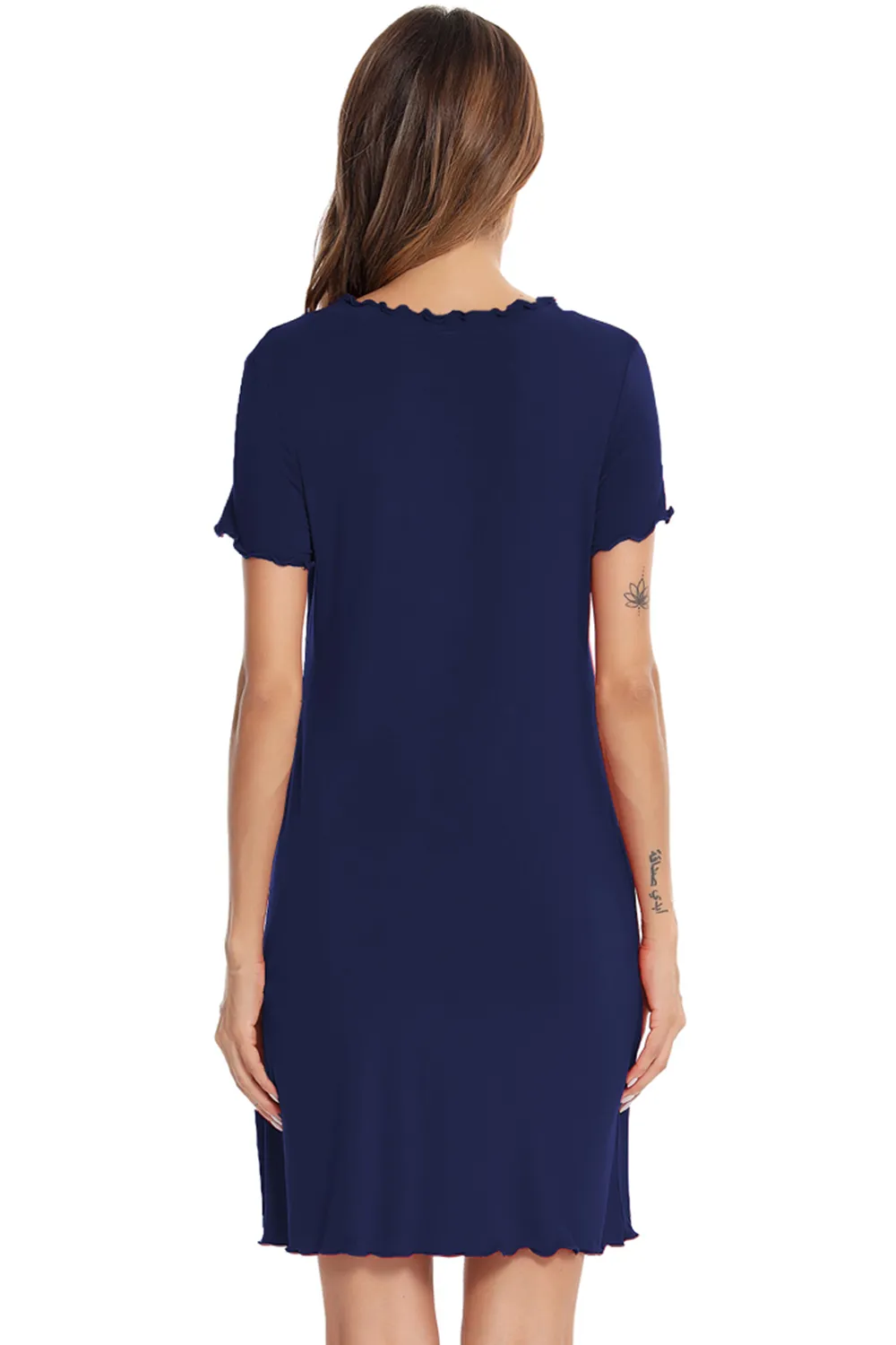 Round Neck Short Sleeve Lounge Dress, image 6