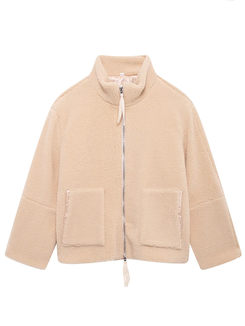 Turtleneck Zip Up Long Sleeve Plush Jacket, image 34