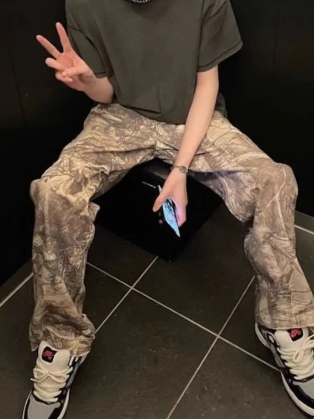 Men's Twig Camouflage Distressed Jeans, image 5